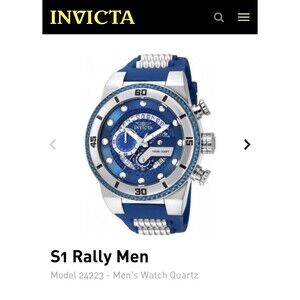 Invicta S1 Rally Men's 51mm Blue Carbon Fiber Chronograph Silicone Watch 24223